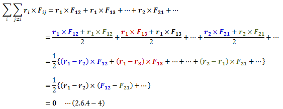 質点系の運動方程式のモーメント